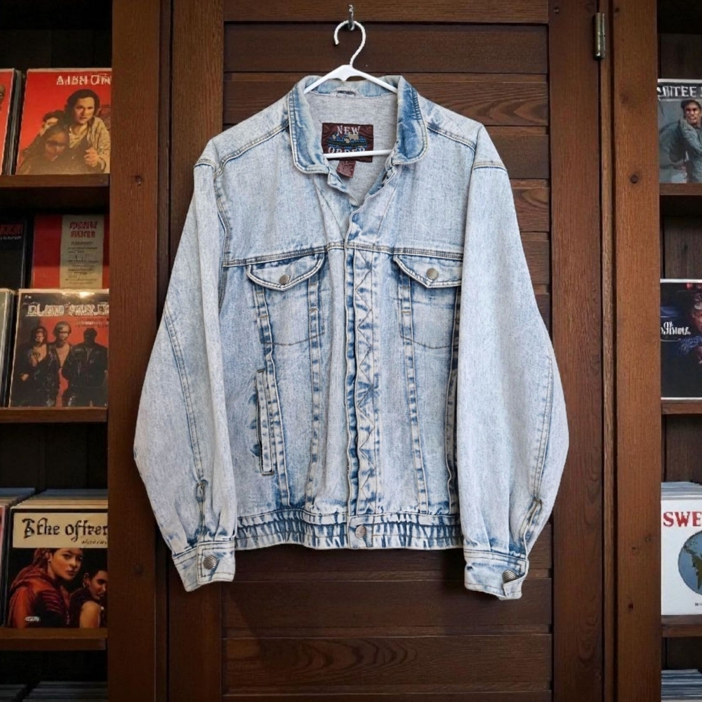Vintage Acid Wash Denim Jean Jacket, New Order Sz S / Y2K  Grunge Streetwear